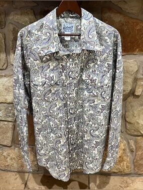 Rockmount Ranchwear Paisley Western Shirt Men's XXL Pearl Snaps Made in U.S.A.